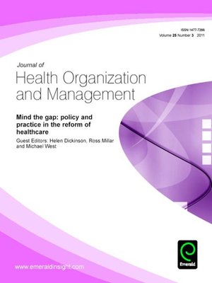 cover image of Journal of Health Organization and Management, Volume 25, Issue 3